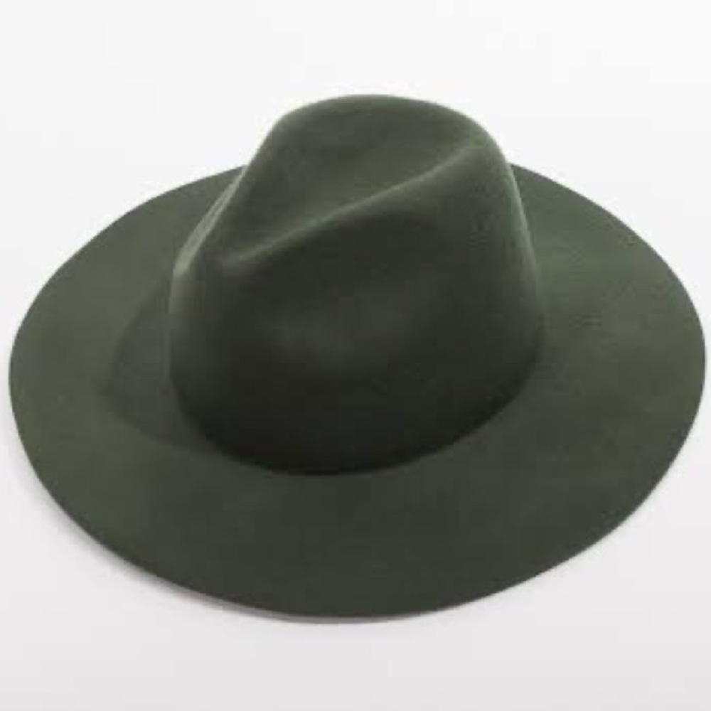 NWT Universal Thread Adjustable Fedora Wool Western Bohemian Wide Brim Green Hat